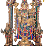 Brass Tirupati Balaji with Hanuman & Garuda | 60.5" Divine Masterpiece | 155kg Temple Sculpture | Meenakari Prabhavali Frame | Jaipurio